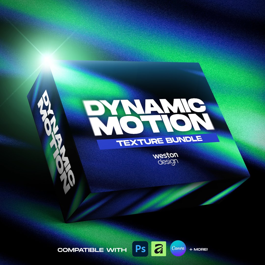 Dynamic Motion texture pack product cover showing abstract motion effects and dynamic design overlays.