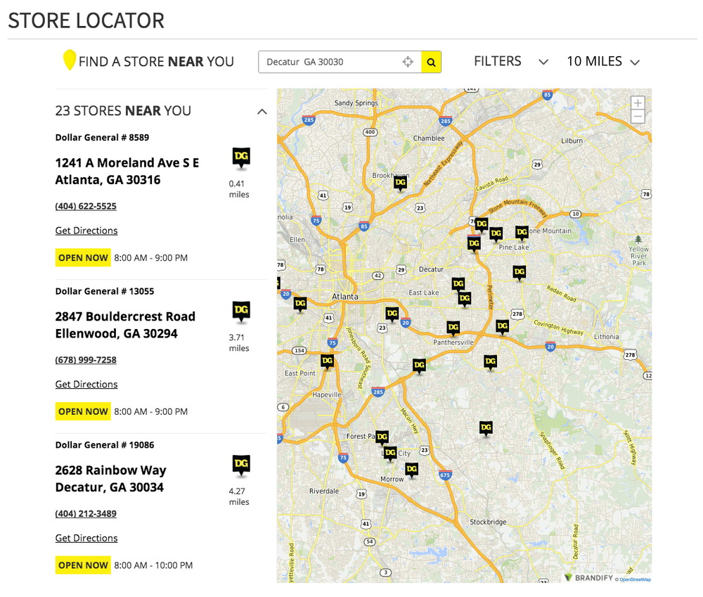 Store Listings View