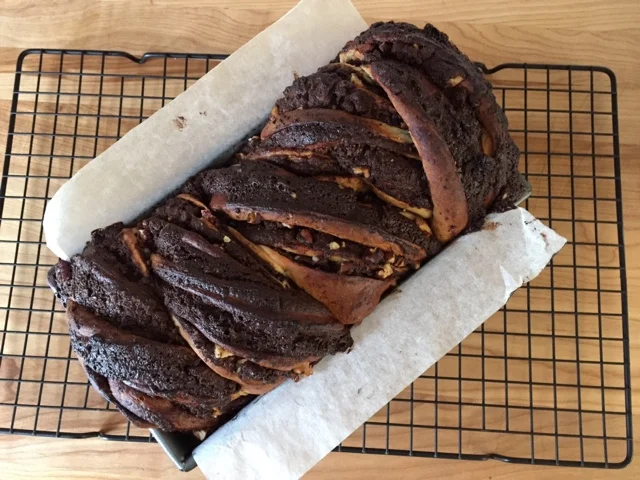 Chocolate pecan babka