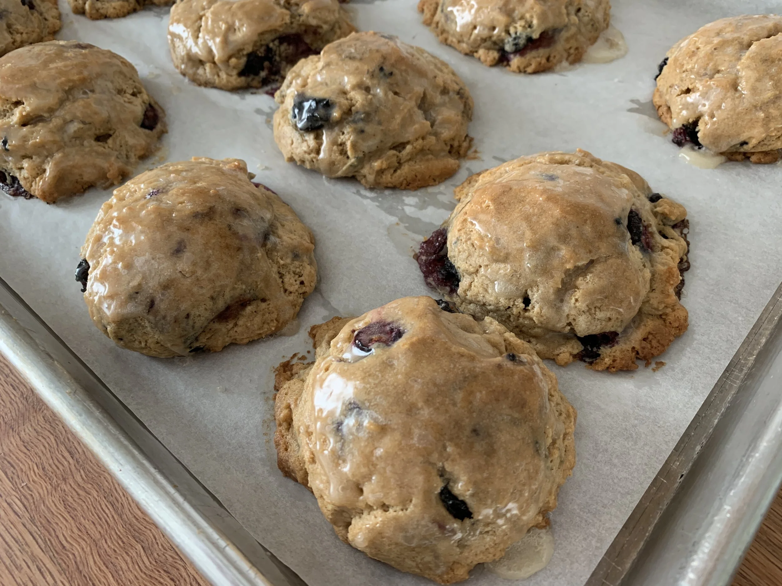Maple Glazed Blueberry Drop Scones Baking With The French Tarte