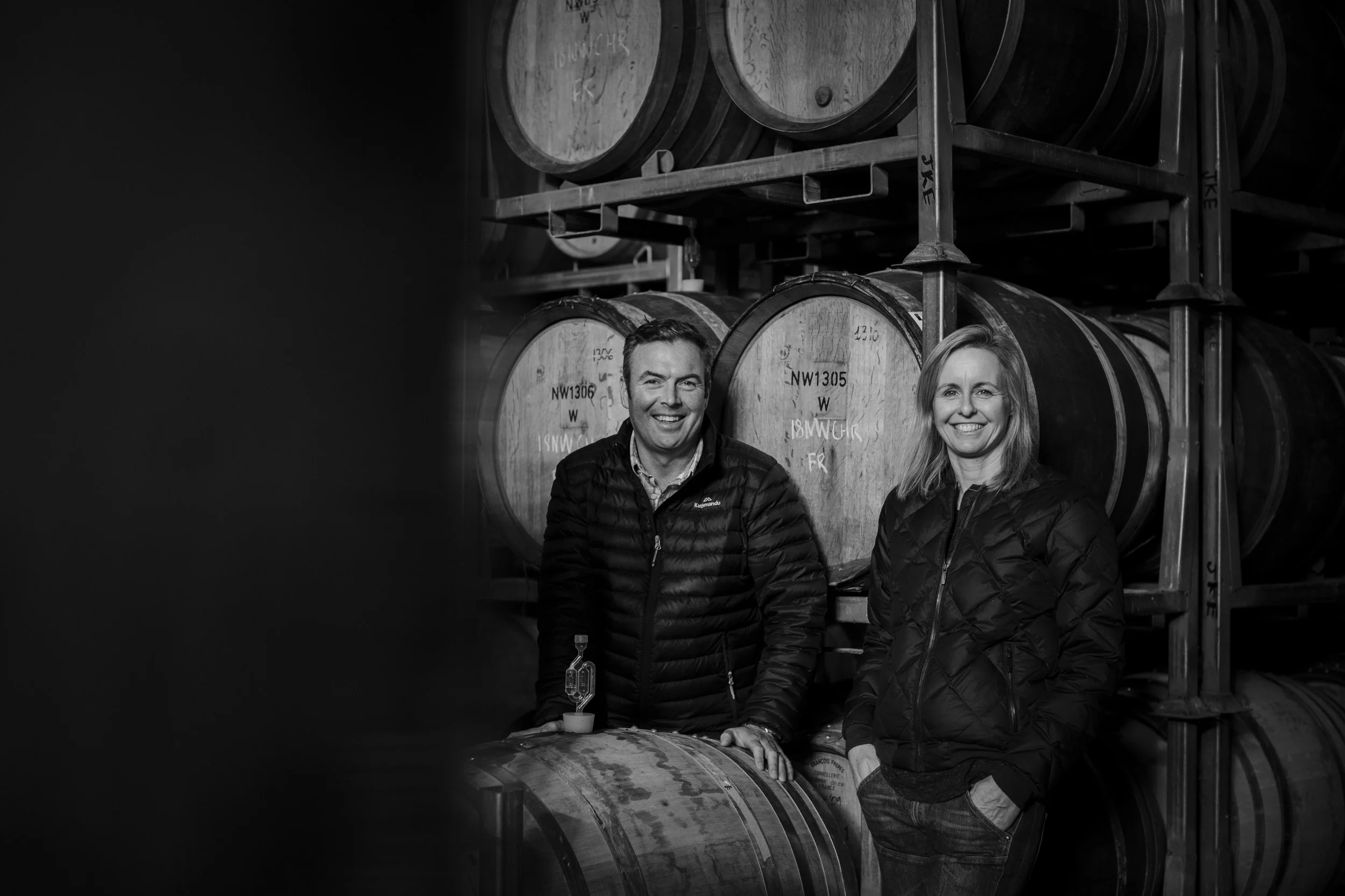 Will and Rachel with barrels image