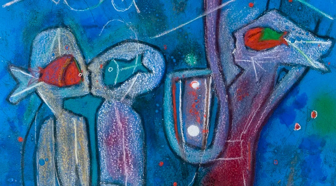 Roberto Sebastían Matta (Chile, 1911–2002) L’oeuf du Verbe Voir / The Egg of the Verb to See , 1995, Carborundum etching on paper. Robert Gumbiner Foundation Collection 