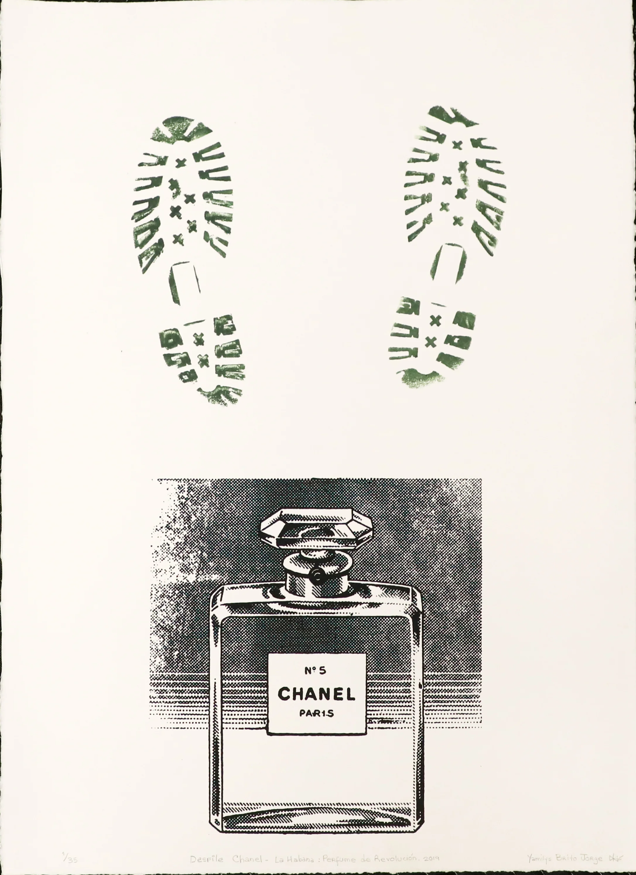 Taller Experimental de Gráfica de La Habana , Havana, Cuba Chanel Parade-Havana: Perfume of the Revolution , 2019, Serigraph, 30 x 22 inches, Courtesy of the artist