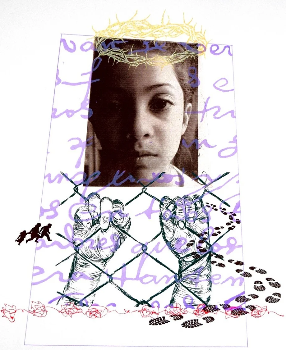 sFernandez Press & Taller , Parlin, New Jersey, USA Separated Minor #2,739 (Detenido) , 2019, Etching and silkscreen, 30 x 22 inches, Courtesy of the artist