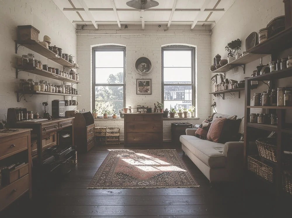 A beautifully organized vintage living space representing professional estate and downsizing services by Space Lab Vancouver.