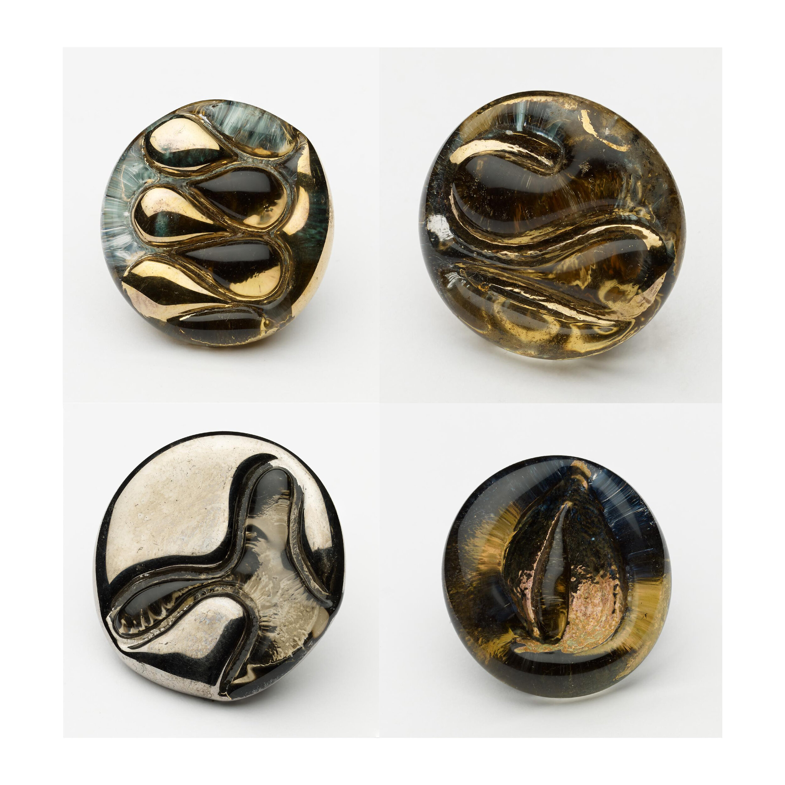 Glass buttons, 1948-54