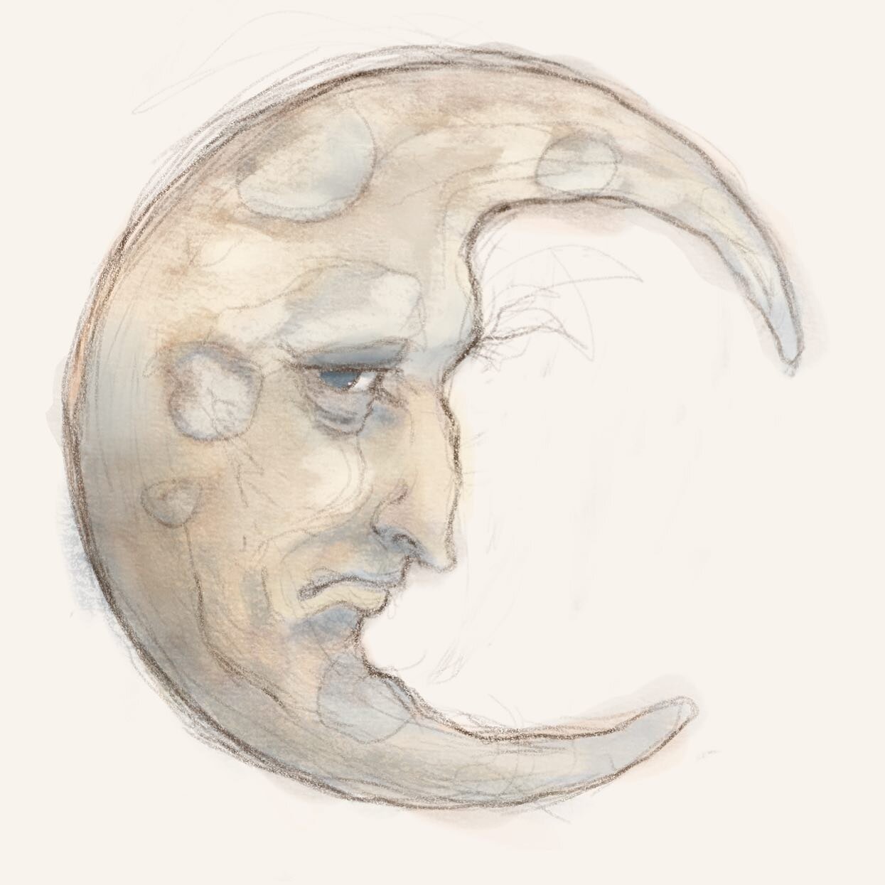 Two full moons this month!  I&rsquo;m so excited, I decided to make a lil&rsquo; moon man sketch today!  Hope you guys enjoy!