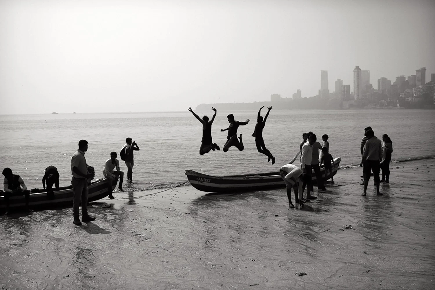 Julian Ward Three Boys Jumping. Mumbai, India 2018