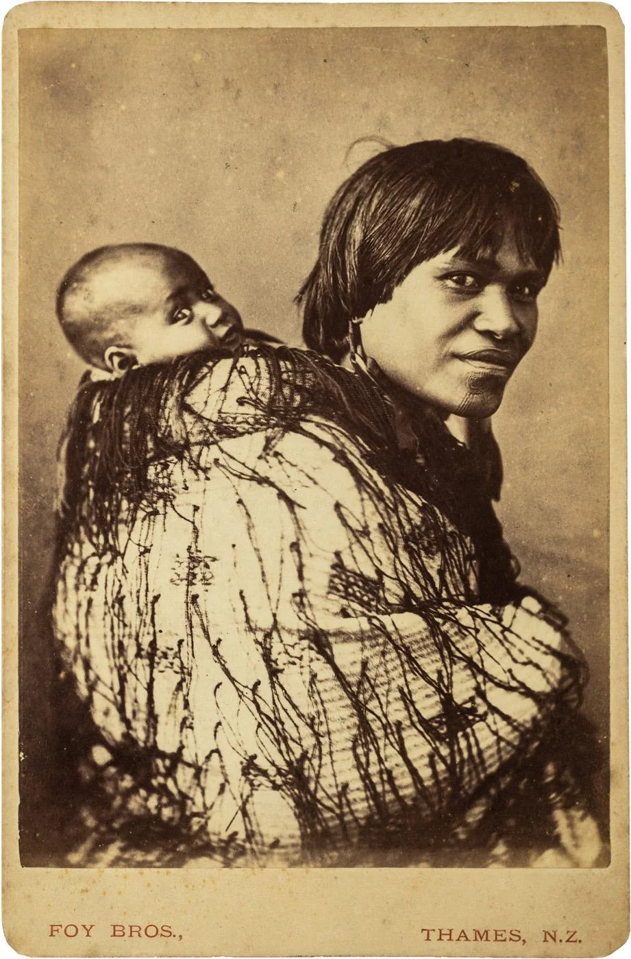 Foy Bros, Portrait of Ana Rupene and child, Ngāti Maru Cabinet card Albumen print mounted on Foy Bros card, c1871-1878 Inscribed ' P42/ 226 (illegible text) ' in graphite verso 166mm x 110mm