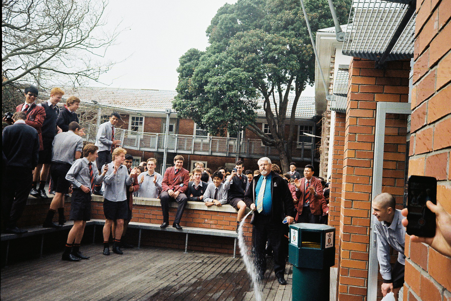  RFD with students on the Senior Common Room Deck, 2016 