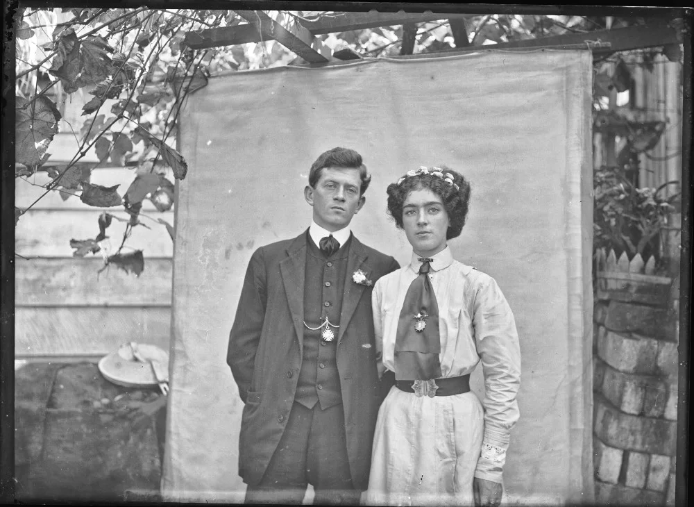 C P Dawes. Unidentified young man and woman . Auckland Libraries Heritage Collections 1142-D333
