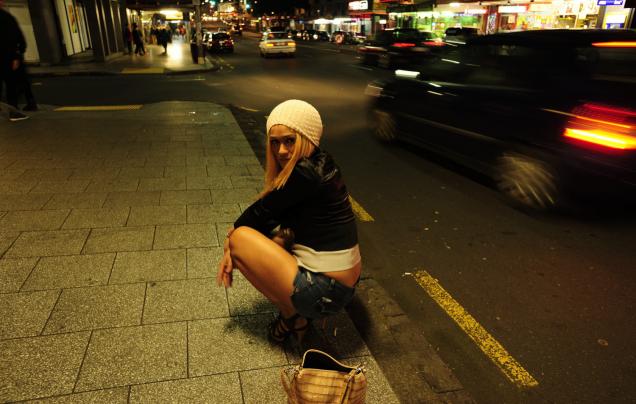 Peter James Quinn : At the East St corner, Kirra Lee begins a Saturday night shift on Karangahape Road, Auckland.