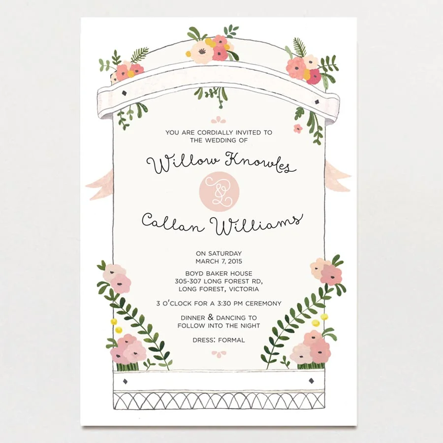garden party wedding invitation