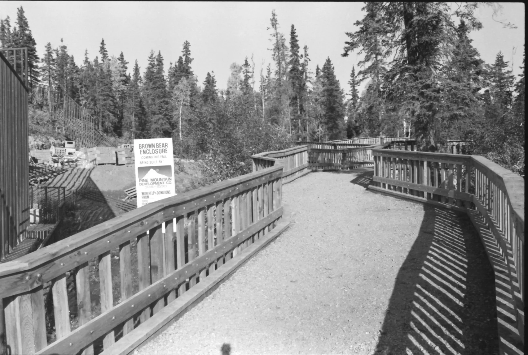 Brown Bear habitat under construction before it opened in 1983 to house Jake and his late sister Jackie.