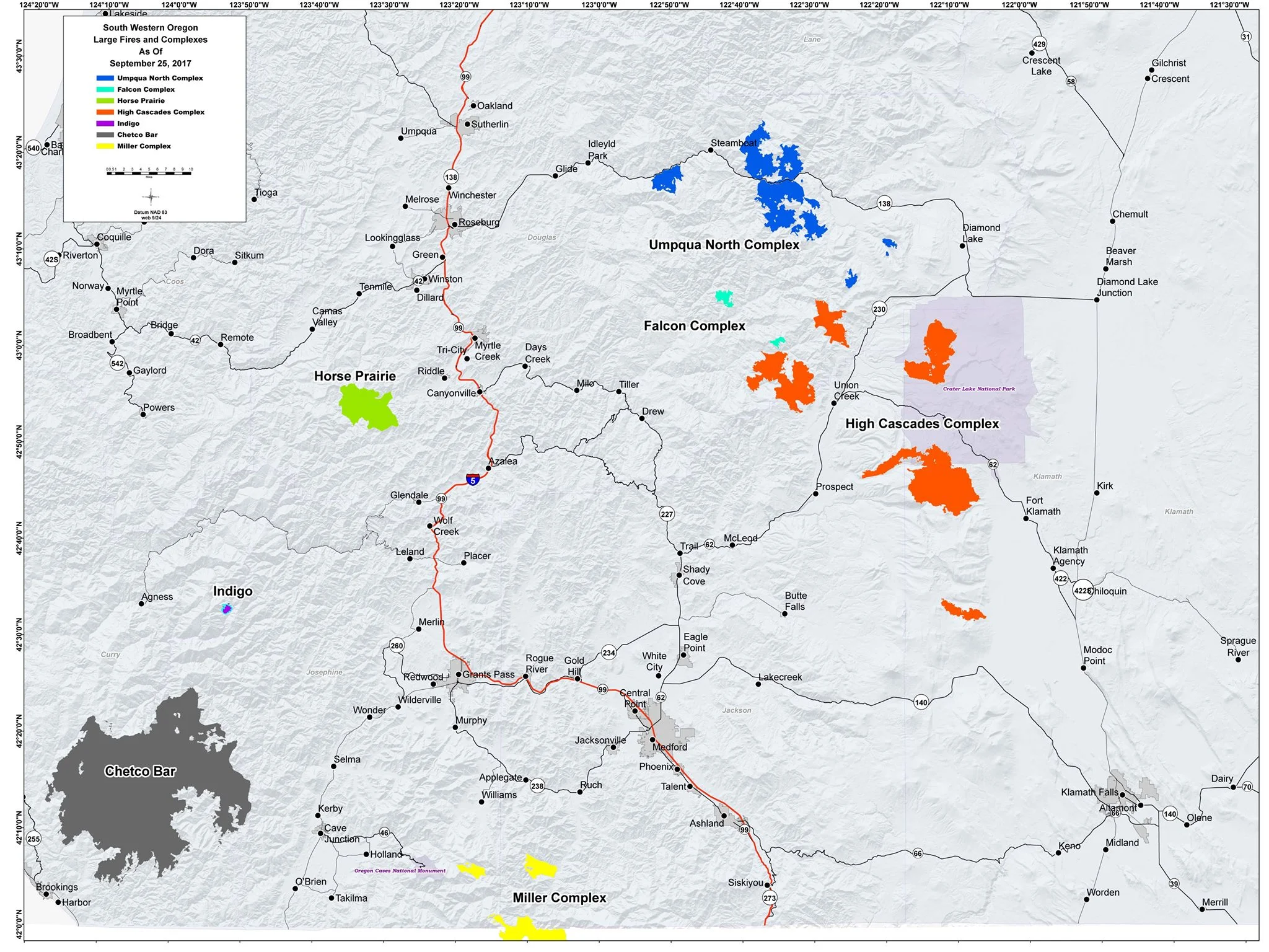 Southern Oregon Fire Map (Inciweb)