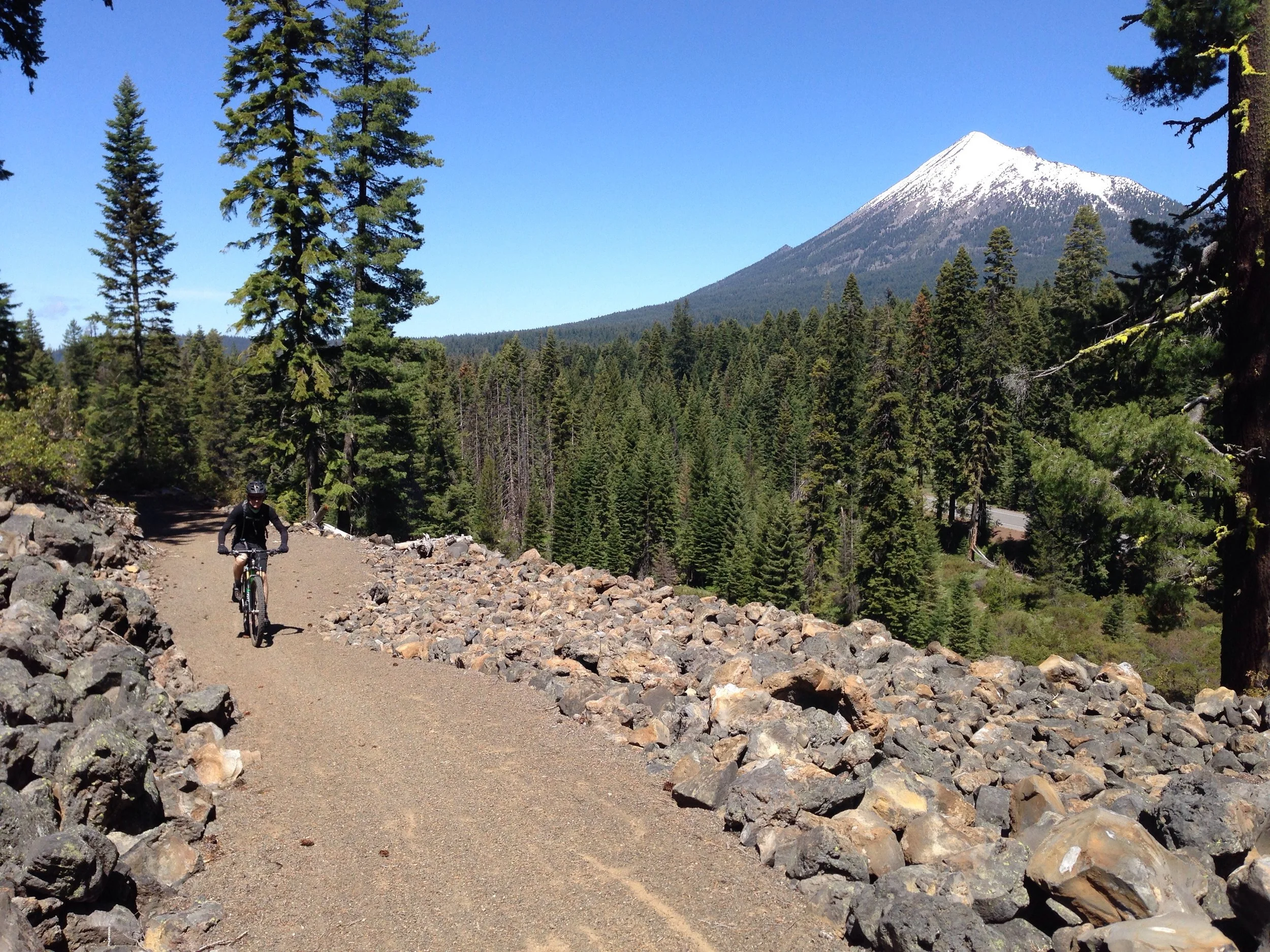 The High Lakes Trail has picturesque viewpoints everywhere. Here you see a great view of MtMcLaughlin. (DiscoverKlamath.com)