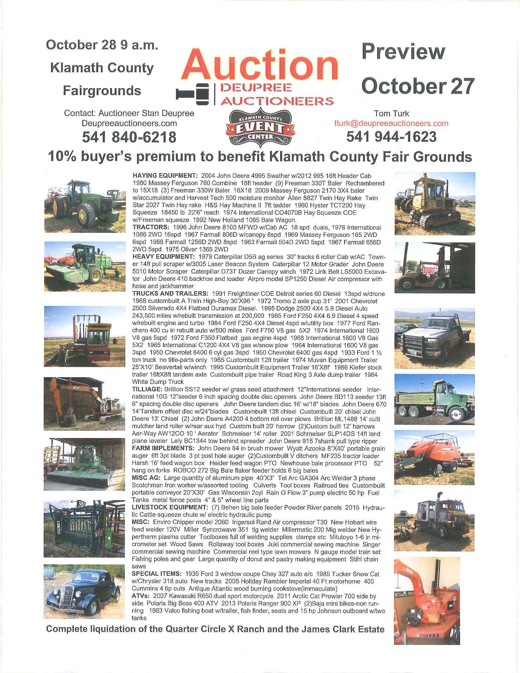 Equipment Auction To Benefit The Fairgrounds