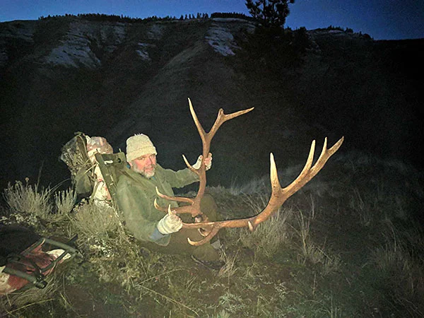 Rick Kneeland of Tillamook took a bull elk in the Walla Walla Unit on the incentive tag he won earlier this year for reporting his 2016 hunts on time. (ODFW)