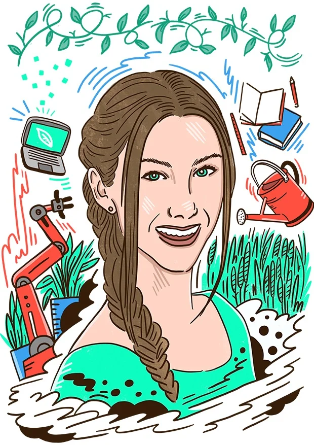 Artists rendering of Nicole and her volunteer work. (Submitted Image)