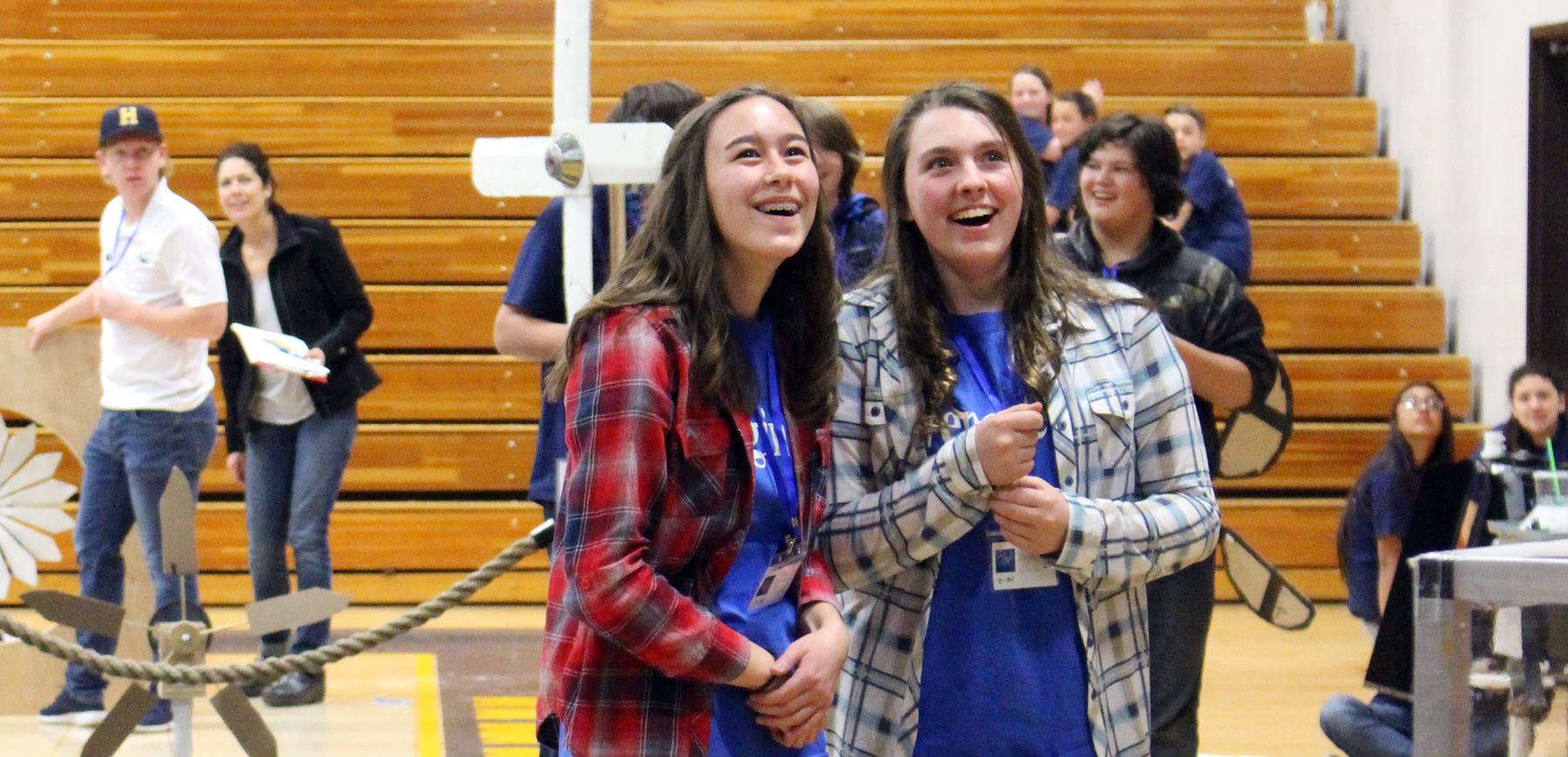 Henley High School students competed at the second-annual KidWind Project Challenge on March 10. They designed and built wind turbines, then competed to which could produce the most energy. (Samantha Tipler, KCSD)