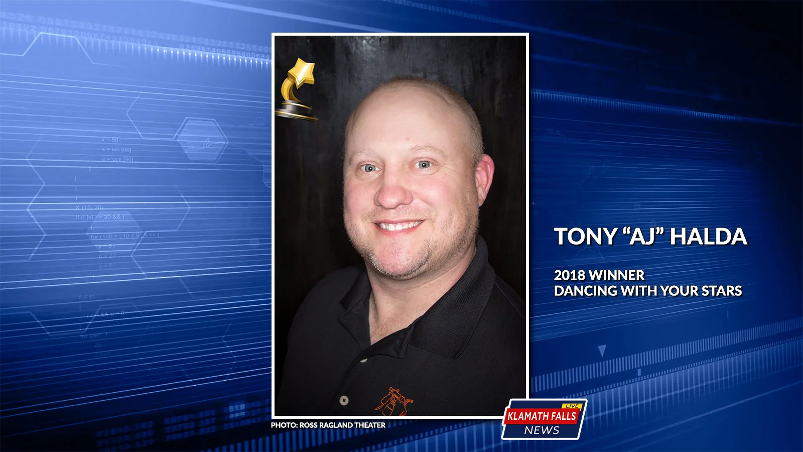 Tony "AJ" Halda, 2018 Winner of Dancing With Your Stars (Ross Ragland Theater, Facebook).