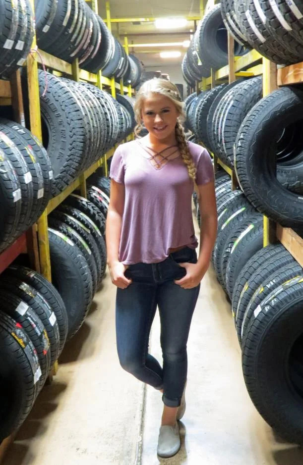 Jordan Buckley, 16, was an intern at Turn Thom Tire for six weeks as part of the Basin Partners Internship Program.