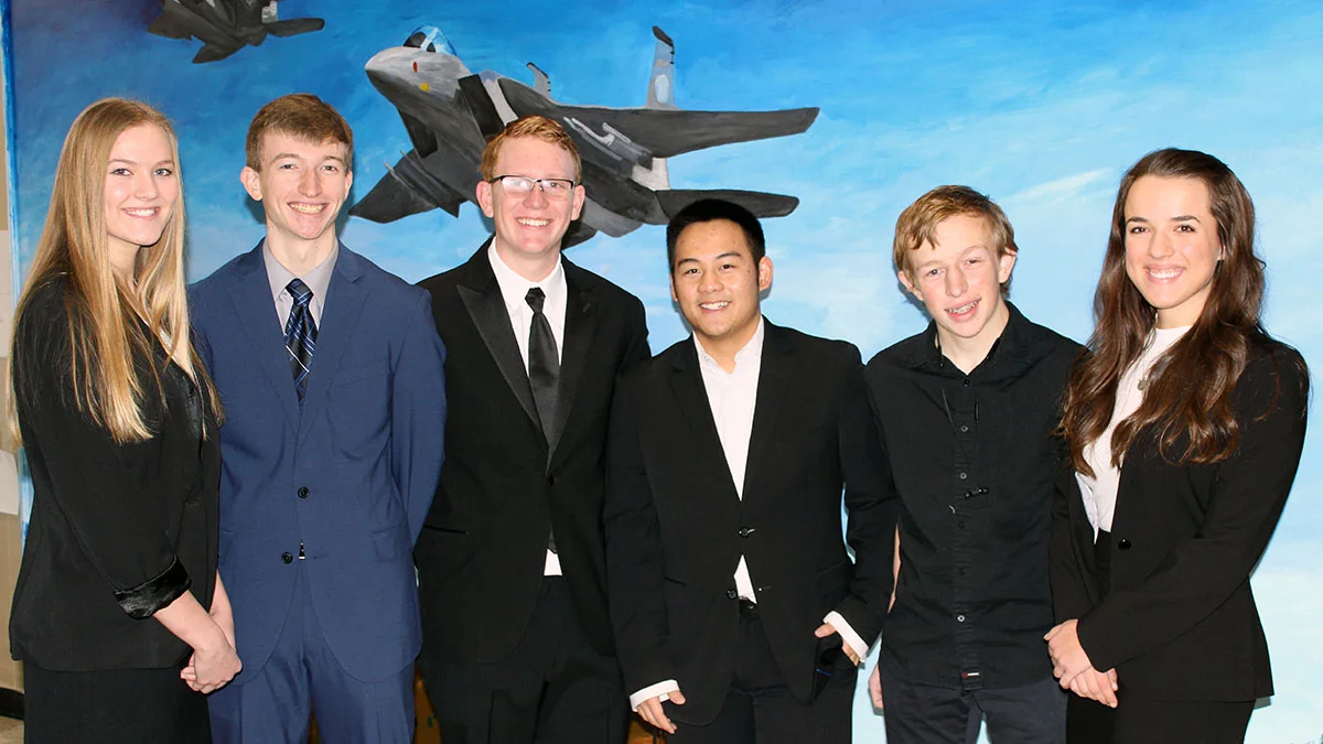 Henley High School students presenting at the Project Lead the Way conference in Anaheim are from left: Grace Parker, Sean Wolf, Thys deHoop, Dylan Huynh, Michael Molineaux and Alyssa Michaelis.