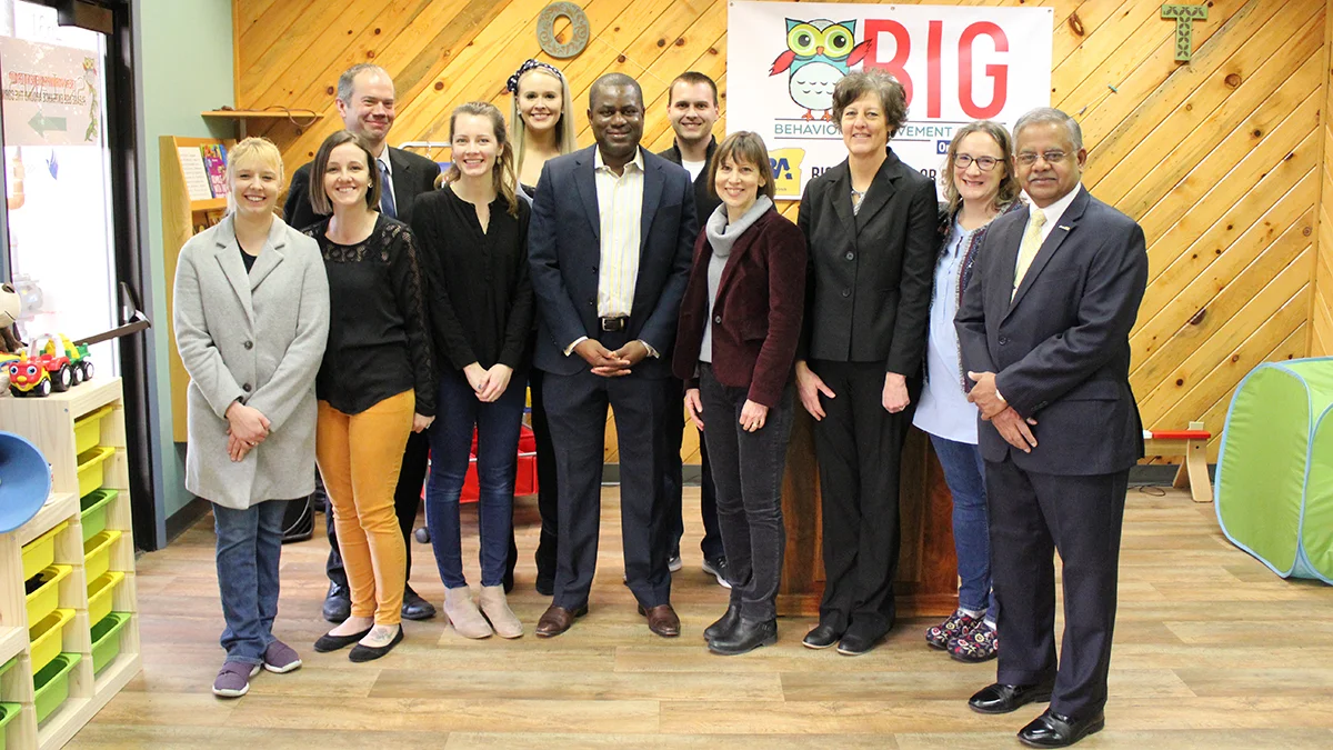 Pictured: CHA CEO, Tayo Akins, Oregon Tech President Dr. Nagi Naganathan, and BIG ABA Clinic Staff and Students. (Submitted photo)