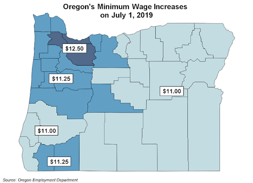Oregon Minimum Wage increases on July 1