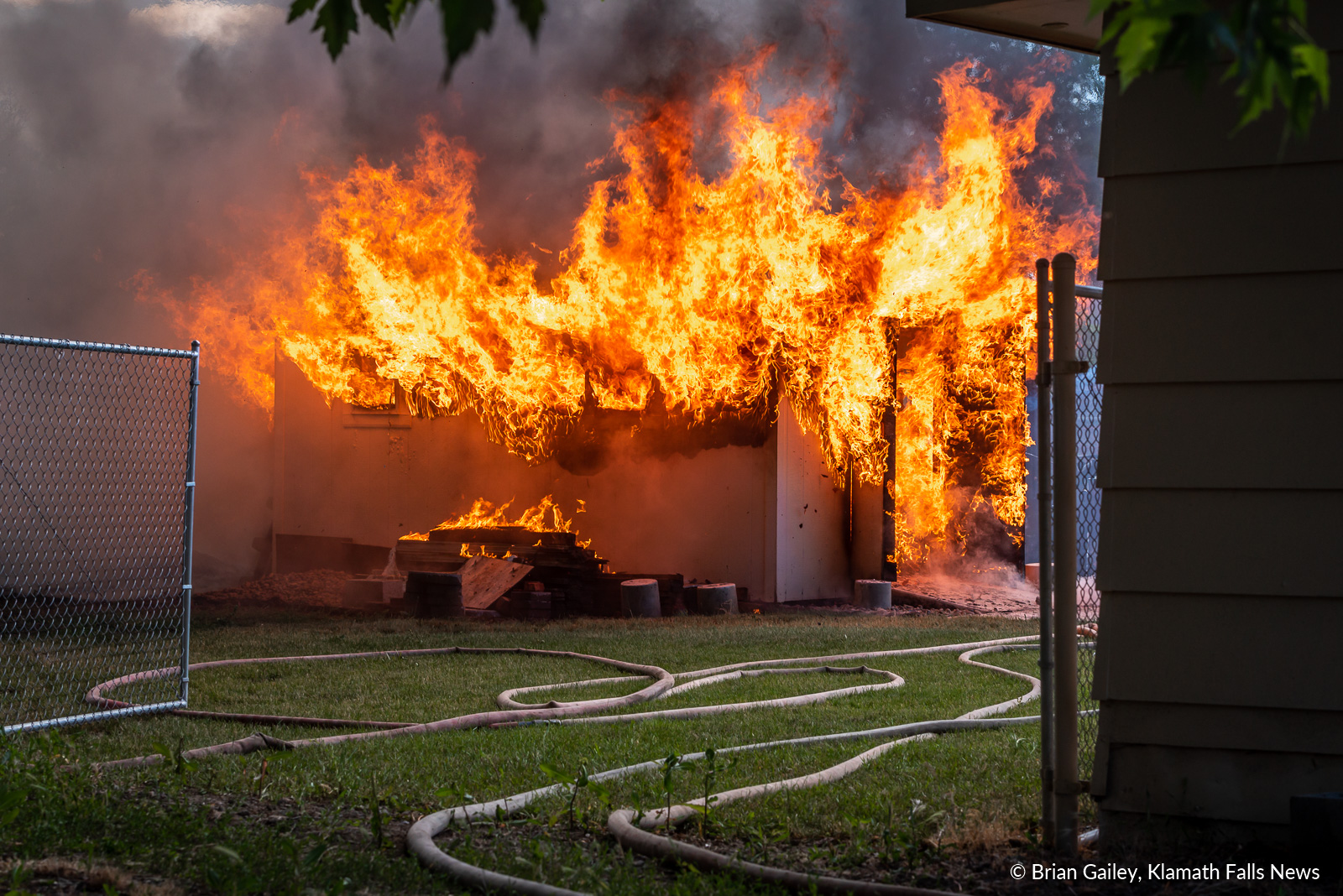 two outbuildings destroyed in fire near wiard park video
