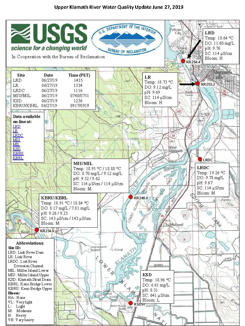 Water Quality Maps for June 28, 2019