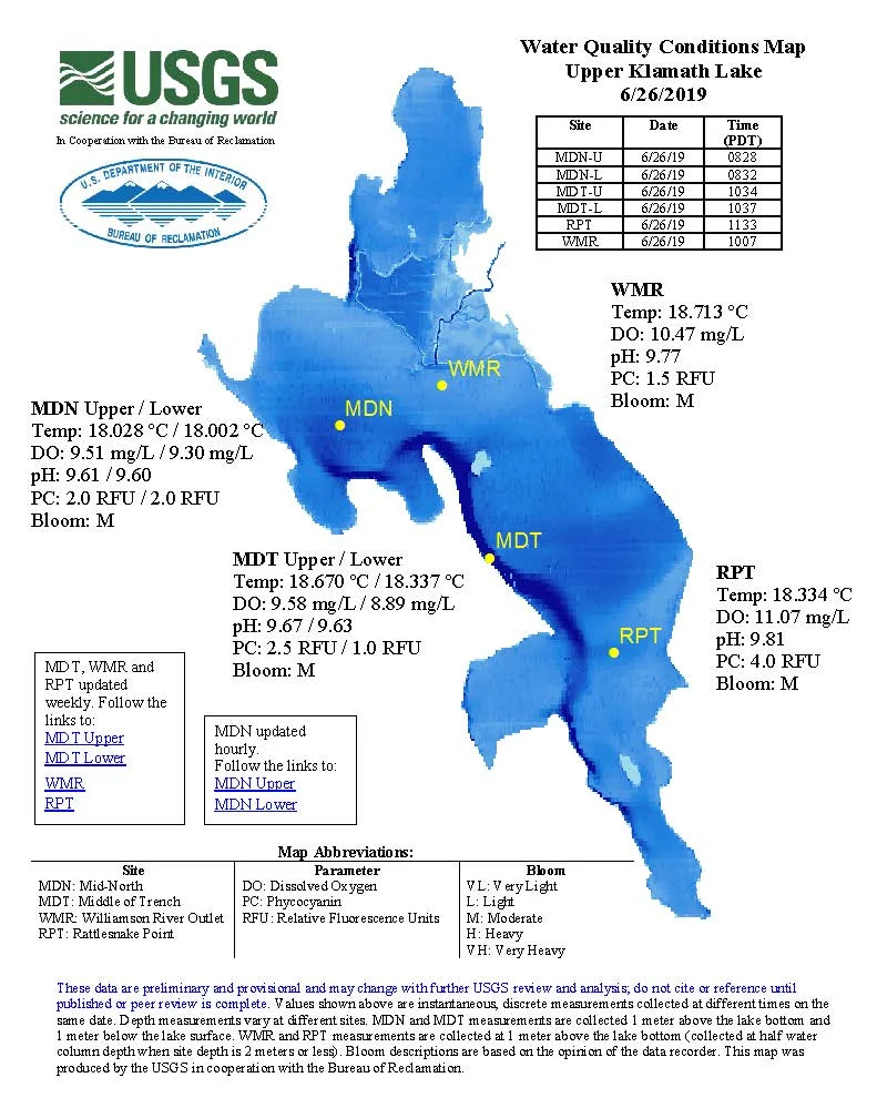 Water Quality Maps for June 28, 2019