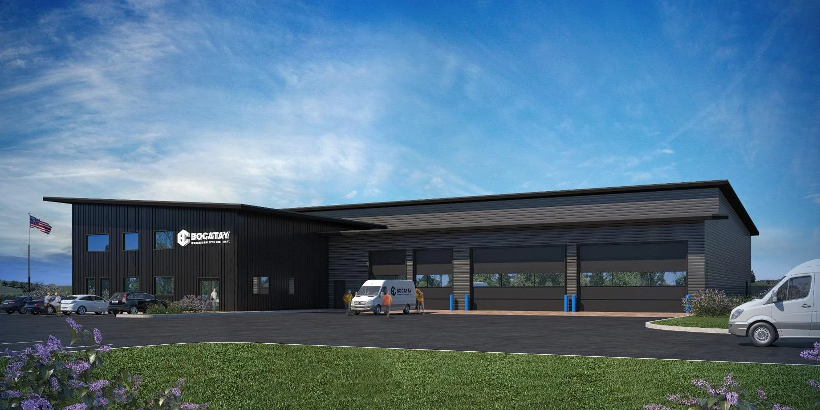 Rendering of new building to house Bogatay Construction in Tech Hills.