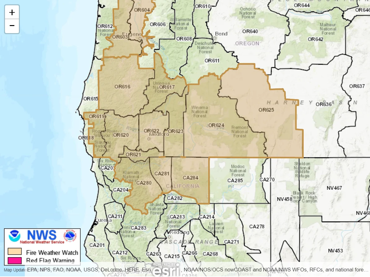 Fire Weather Watch Issued For Wednesday
