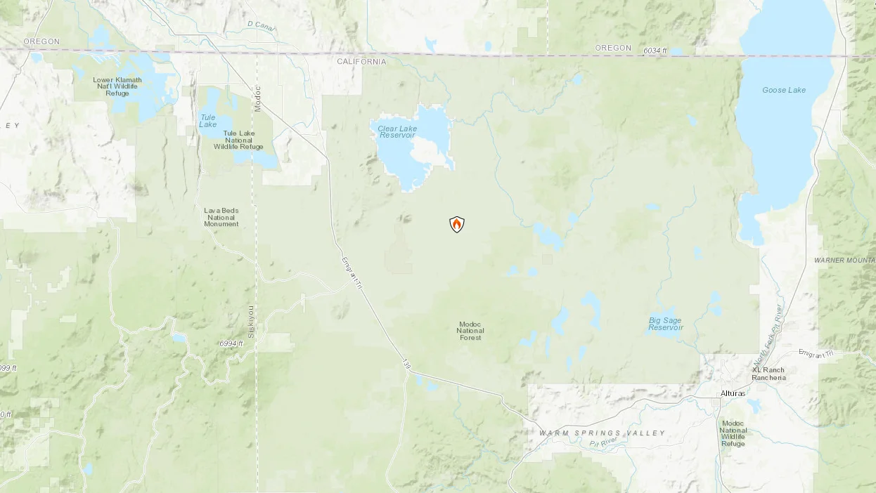 Regional map of the Lone Fire. Click for larger.
