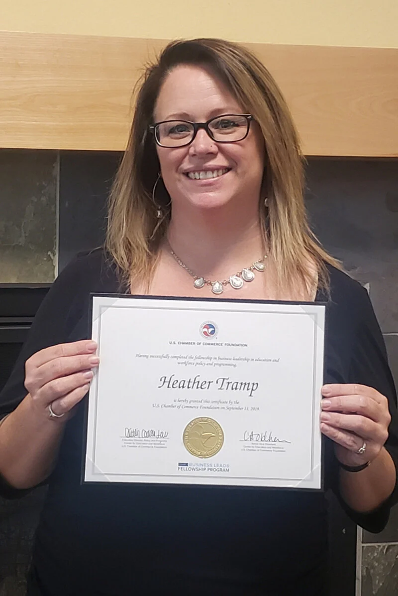 Heather Tramp, Executive Director of the Klamath County Chamber holds her diploma from the US Chamber Fellowship. (Submitted Photo)