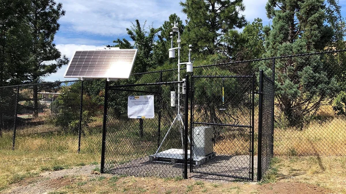 SolarPowered air quality monitor installed at Oregon Tech