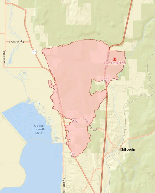 Perimeter map of the #TwoFourTwoFire. Click for larger.
