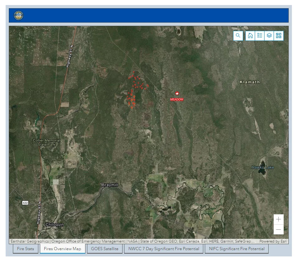 North 2 prescribed burn near Chiloquin declared the Meadow Fire