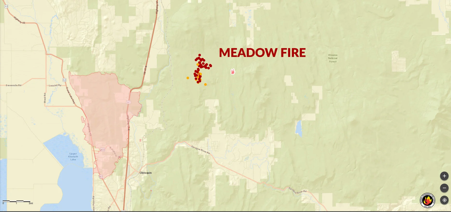 North 2 prescribed burn near Chiloquin declared the Meadow Fire