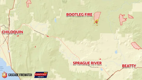 Sprague River Oregon Map Bootleg Fire Burning On Chiloquin Ranger District