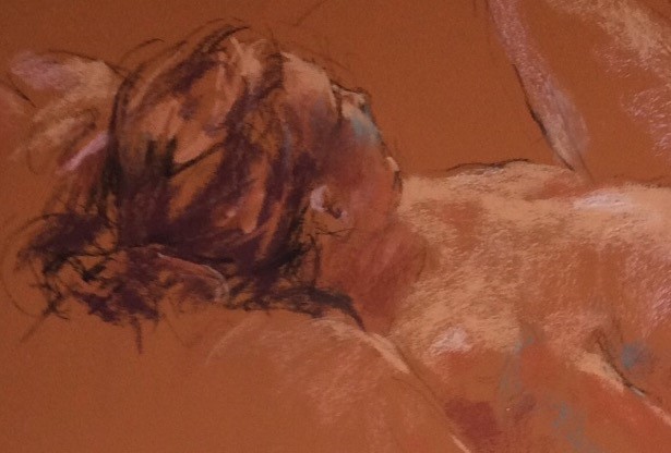 Nude on Tan,(detail) 50x75cm Pastel by Janet Hayes $1200.jpg