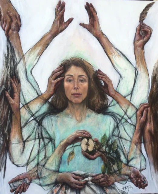 Inaugural John Dudley Portrait Prize winning portrait: Self Portrait with Hands