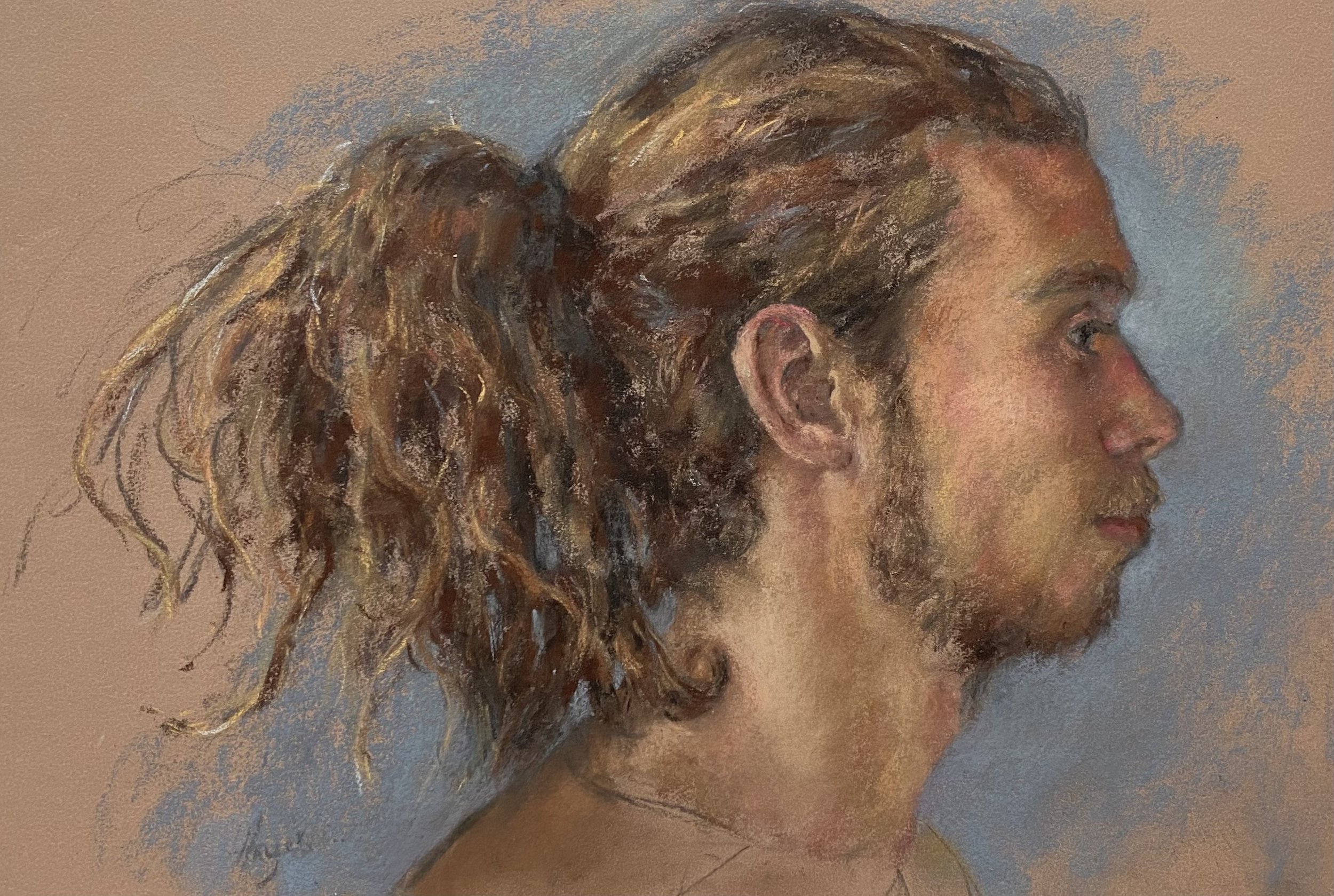 Aidan with dreadlocks, 26x39, pastel on paper, collection of the artist.jpeg