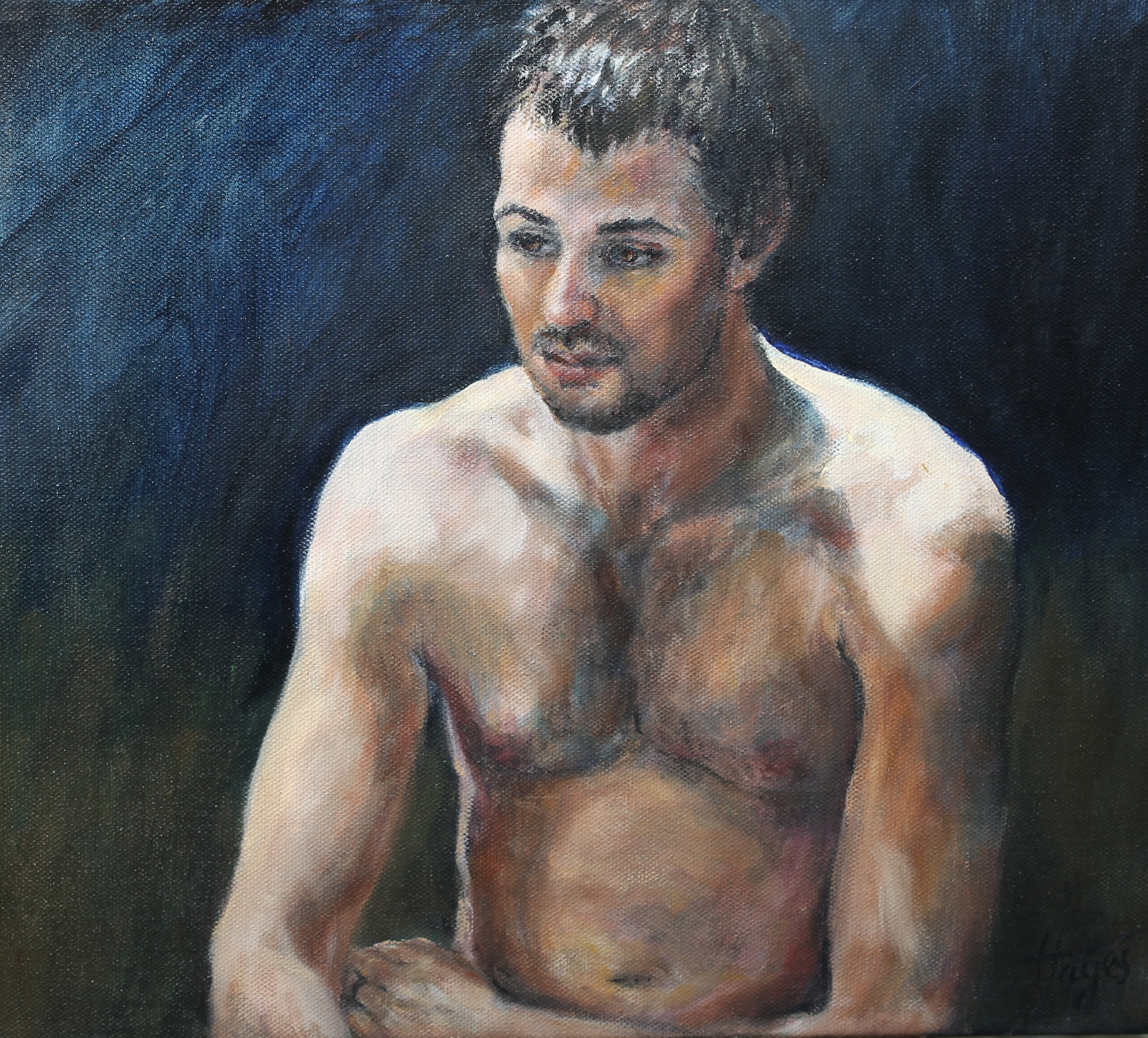 Life study, chiaroscuro, 30 x 35, Oil on canvas, $1200.jpg