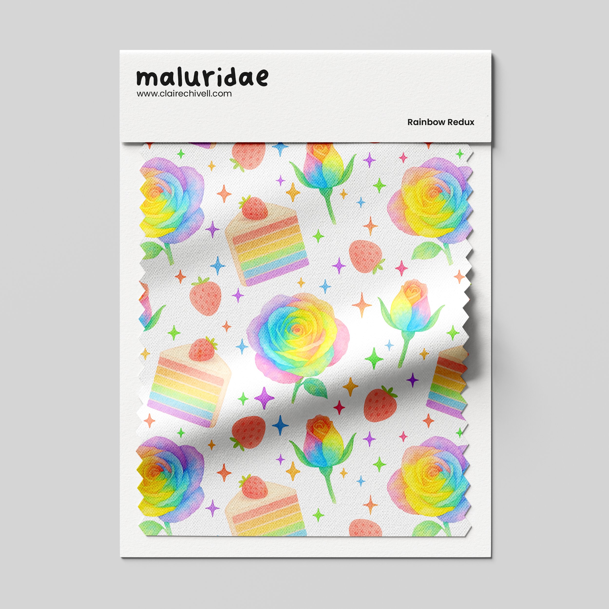 Rainbow Tiled Fabric Design Swatch