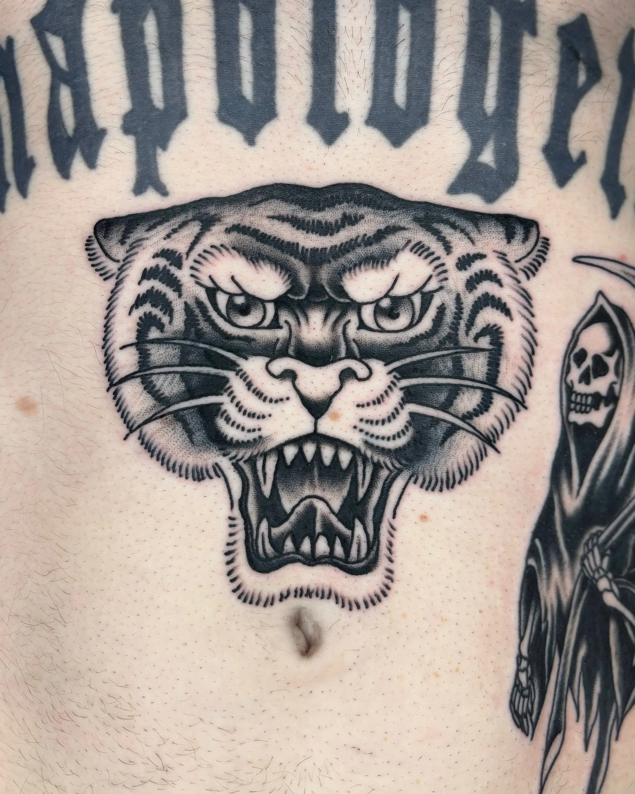 Blackwork - tiger- top tattoo shop scottsdale