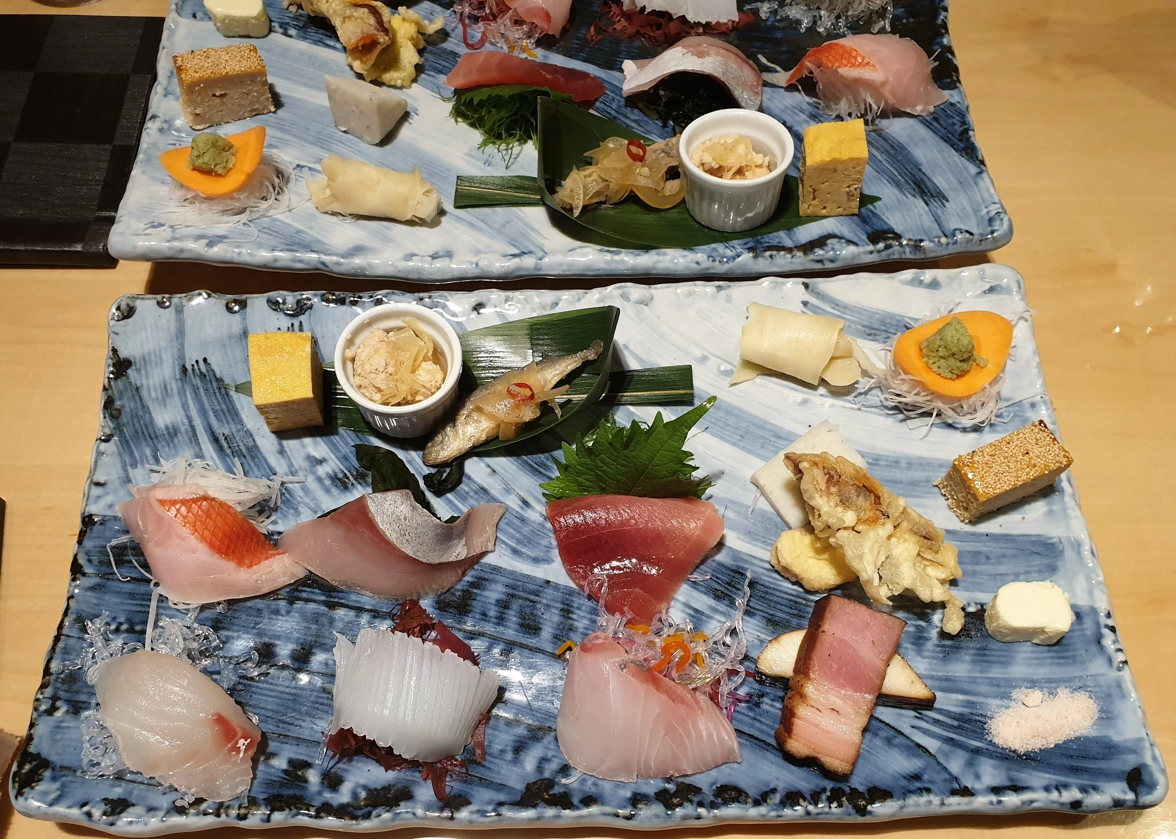 But our exquisitely presented sashimi was a work of art and there wasn’t a hint of plastic in sight!