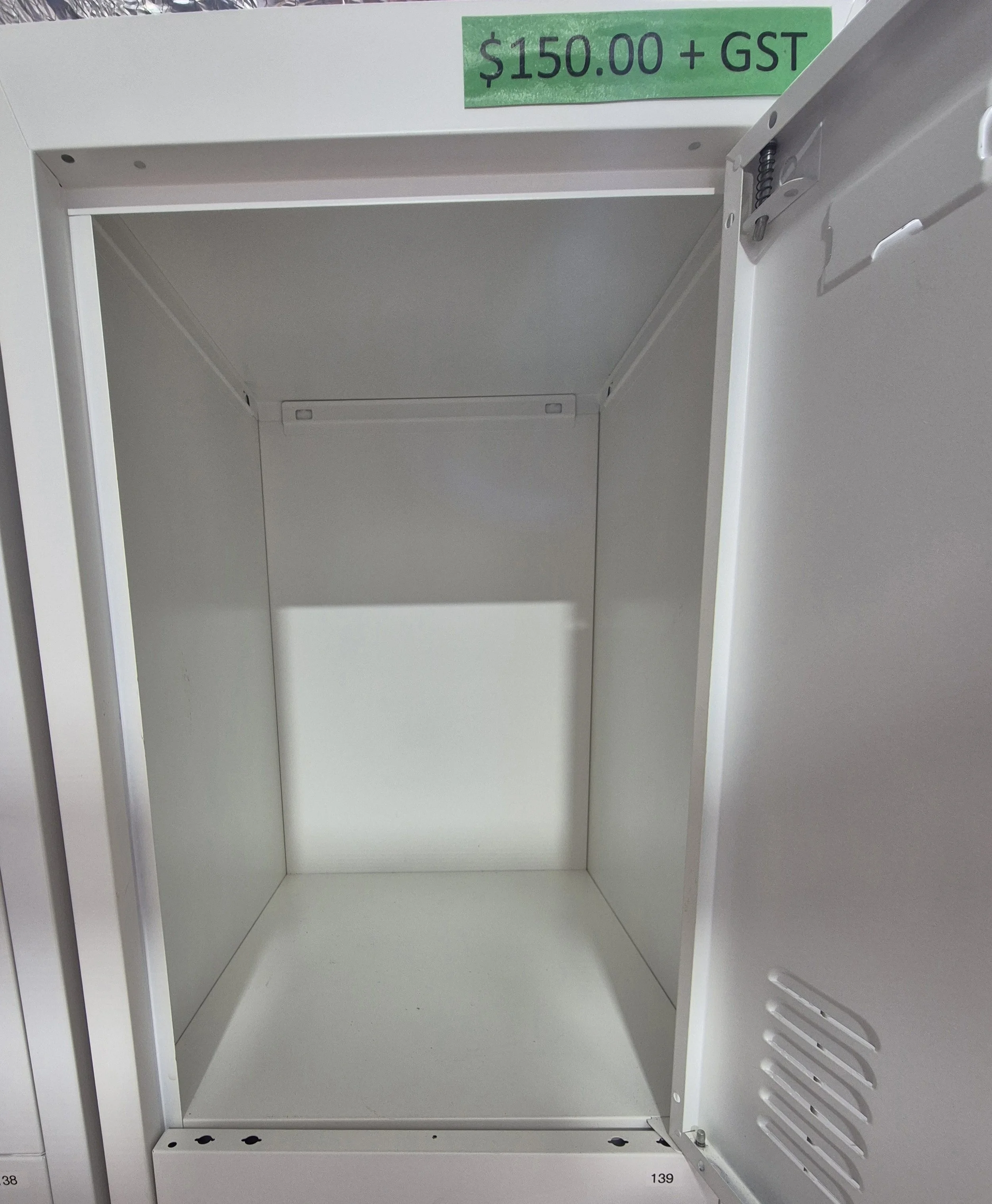WHITE LOCKERS 3 DOORS LOCKING 150+GST — Office Clearance Company