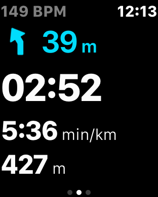 This is the only Watch screen you get with RunGo